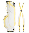 Sunday Golf Ryder Full Size Stand Golf Bag in Mindy Yellow with a backpack-style double strap system
