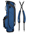 Sunday Golf Ryder Full Size Stand Golf Bag in Navy Blue with a backpack-style double strap system