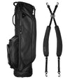 Sunday Golf Ryder S-Class Full Size Stand Golf Bag in Black Vegan Leather with a backpack-style double strap system