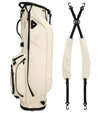 Sunday Golf Ryder S-Class Full Size Stand Golf Bag in Cream Vegan Leather with a backpack-style double strap system