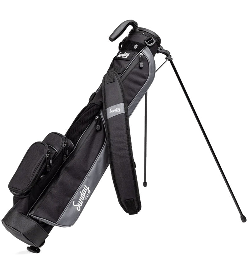 Sunday Golf The Loma Par 3 Golf Bag with legs extended in Matte Black