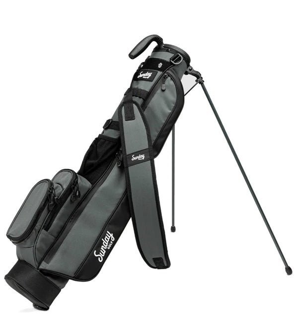 Sunday Golf The Loma Par 3 Golf Bag  with legs extended in  Midnight Green
