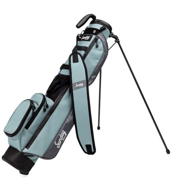 Sunday Golf The Loma Par 3 Golf Bag  with legs extended in  Seafoam