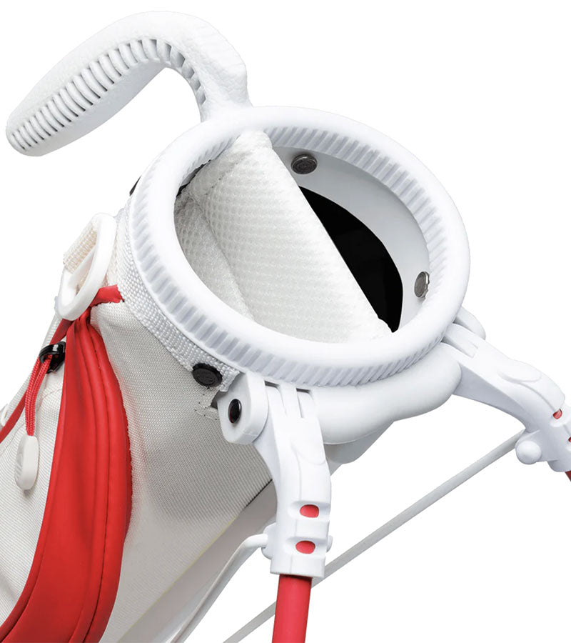 Sunday Golf The Loma Par 3 Golf Bag 2 way top divider for clubs in Red & Off-White