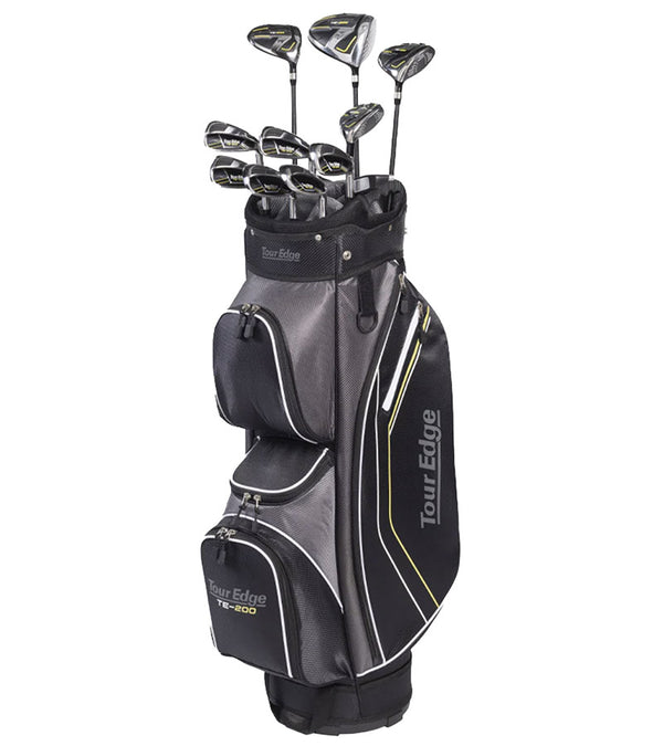 Tour Edge TE-200 Complete Senior Men's Golf Set Includes 11 Clubs: Driver, 3 & 5 Wood, 5 Hybrid, #6-#9, PW, SW, Putter, Cart Bag
