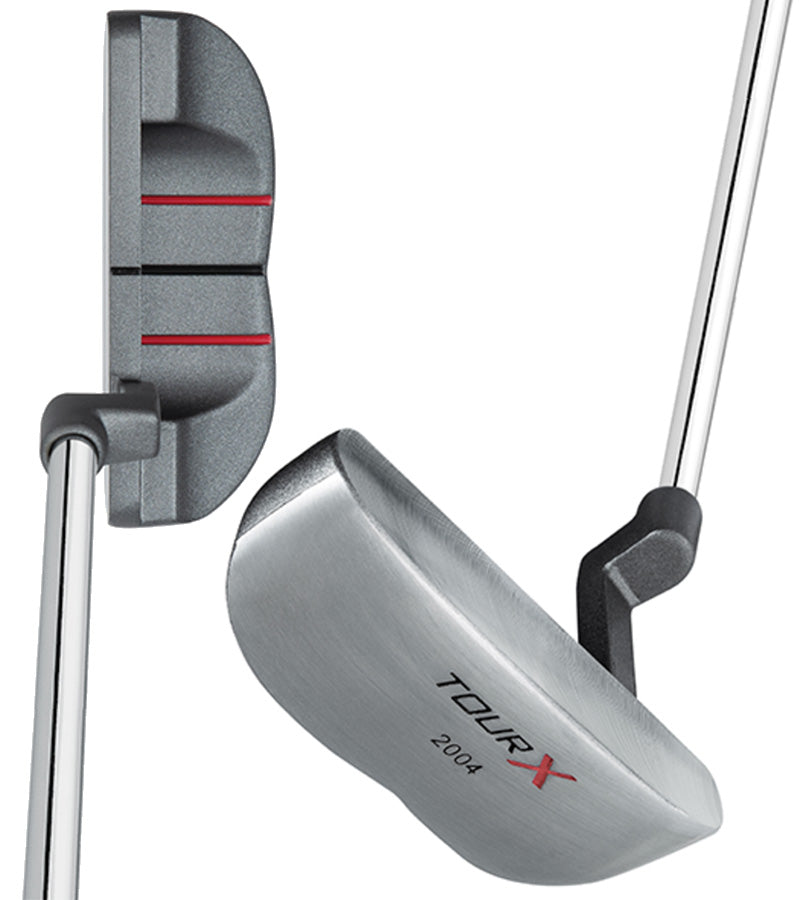 Merchants of Golf Tour X Stainless Putter - option 2004 in two views: top and front/bottom