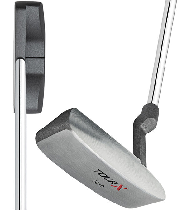Merchants of Golf Tour X Stainless Putter - option 2010 in two views: top and front/bottom