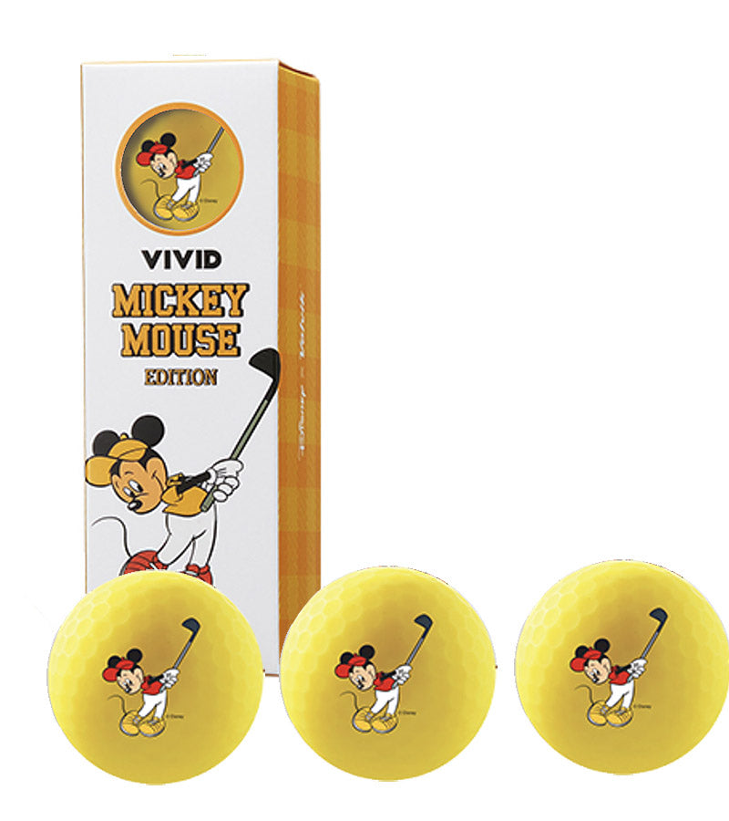 Volvik Vivid Micky Mouse yellow golf ball’s 3 ball packaging