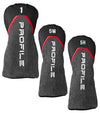 Wilson Profile Senior Mens Complete Golf Set in black with red & silver accents- 3 head covers for Driver, #5 Wood and #5 Hybrid