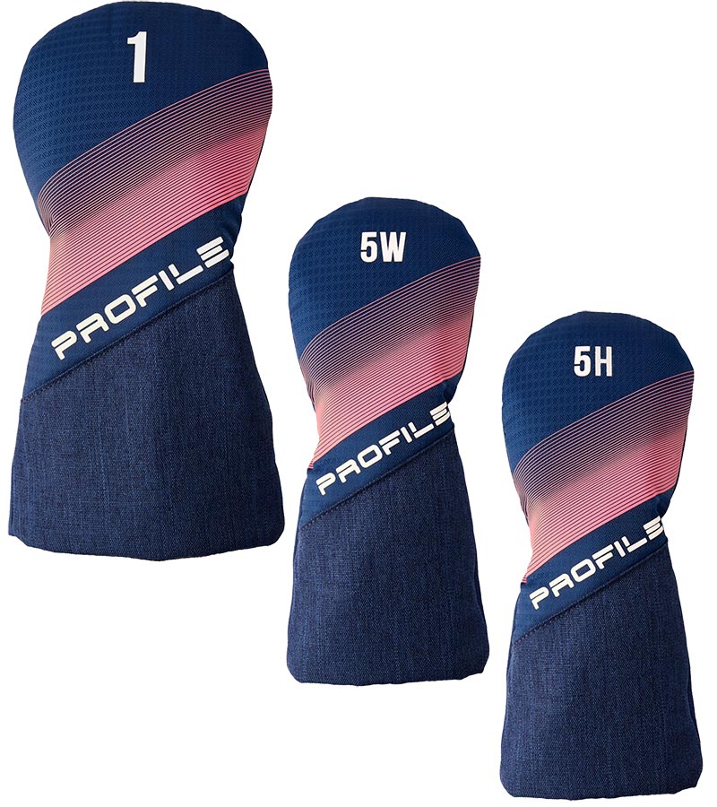 Wilson Profile Women's Complete Golf Set- 3 Head covers in Navy / Rose Gold / Silver for Driver, 5W and 5H