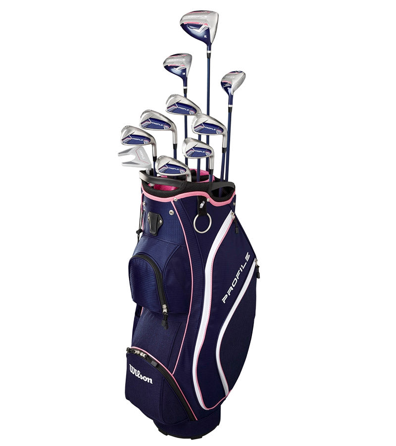 Wilson Profile Women's Complete Golf Set-cart bag with 10 clubsin Navy / Rose Gold / Silver