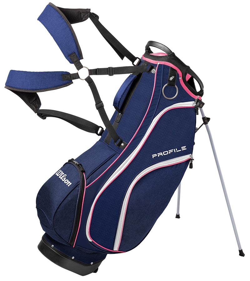 Wilson Profile Women's Complete Golf Set-stand bag with dual carrying straps in Navy / Rose Gold / Silver