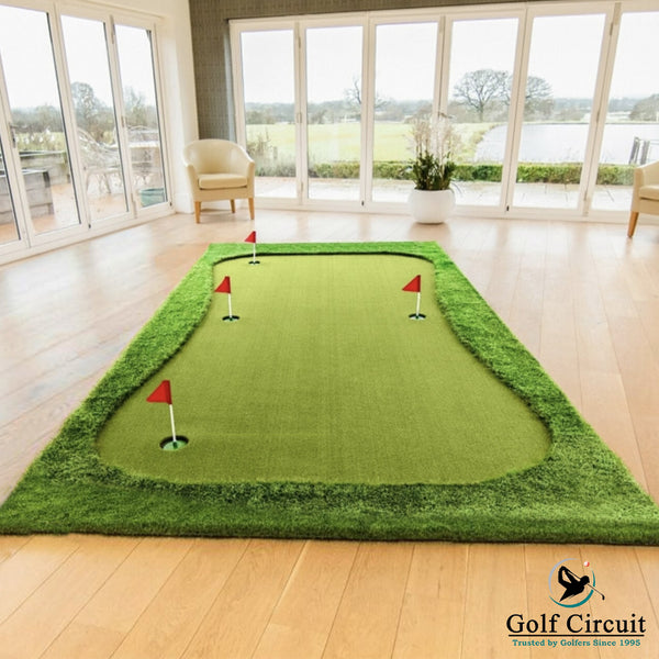 A Forb indoor putting green shown inside a room