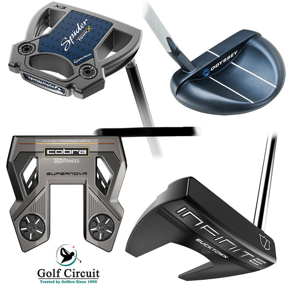 4 different MOI putters from TaylorMade, Cleveland, Wilson and Cobra brands