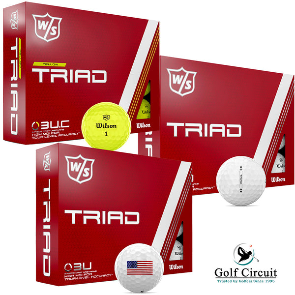 Packaging for white, yellow, US flag for Wilson Triad golf balls