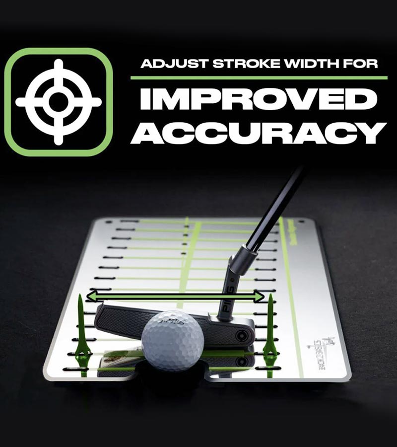 Back2Basics Pro Path Putting Mirror- showing how to adjust stroke width with diagram