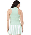 Birdie & Ace Racerback Womens Golf Polo - partial model with back view in Mint