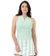 Birdie & Ace Racerback Womens Golf Polo - partial model with front view in Mint