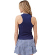 Birdie & Ace Racerback Womens Golf Polo - partial model with back view in Navy