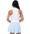 Birdie & Ace Racerback Womens Golf Polo - partial model back view in White