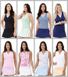 Birdie & Ace V-Top Sleeveless Womens Golf Polo in 8 colors- partial models front view