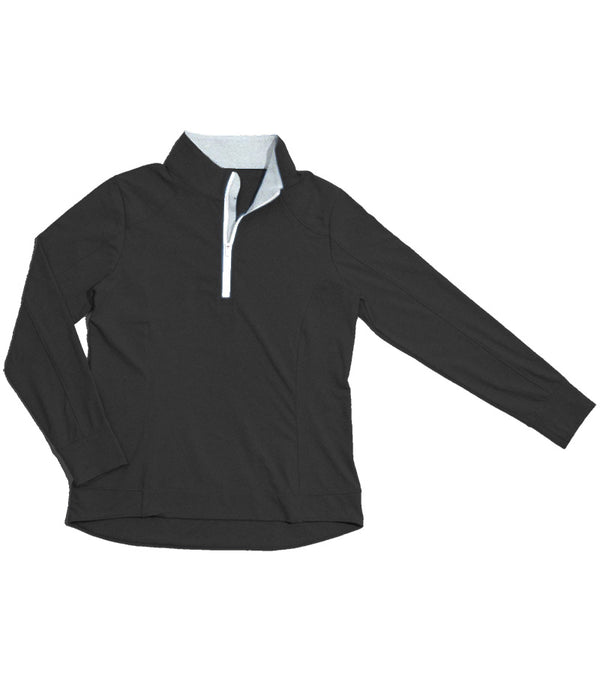 Birdie & Ace Sunrise Womens Golf Quarter Zip Long Sleeve  in Black