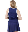 Birdie & Ace V-Top Sleeveless Womens Golf Polo in Navy- partial model back