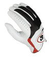 Bridgestone E Golf Glove - right hand regular white with black mesh and red accent details