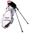 Bridgestone Lightweight Golf Stand Bag with legs extended in navy with red and black detailing accents.