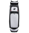 Bridgestone Golf Staff Bag in white with black accent / details front view