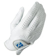 Bridgestone Men's Golf Tour Premium Golf Glove - Regular in white for right hand -  top view