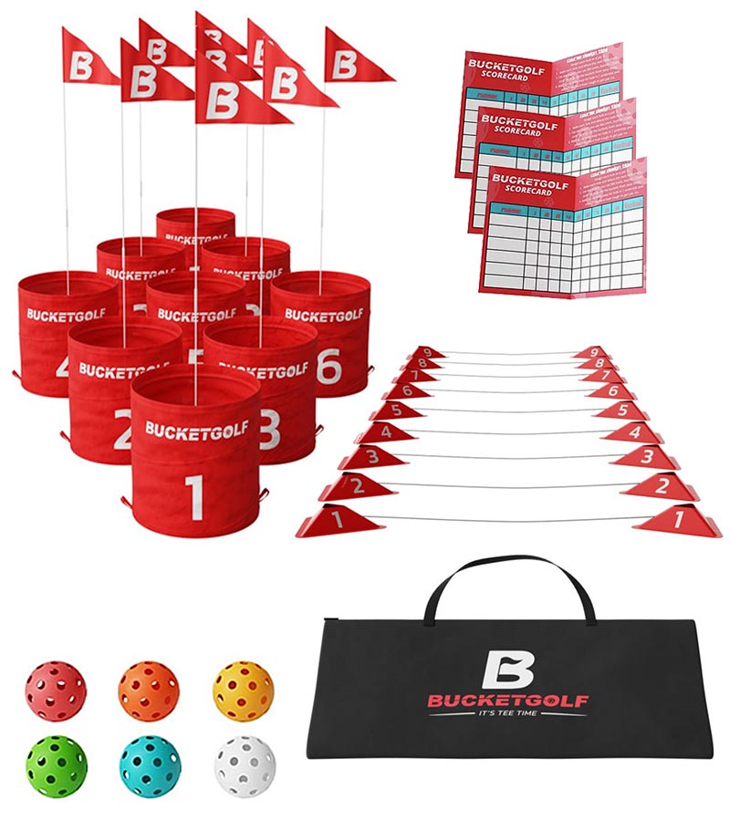 BucketGolf 9 Hole Set golf game with all components