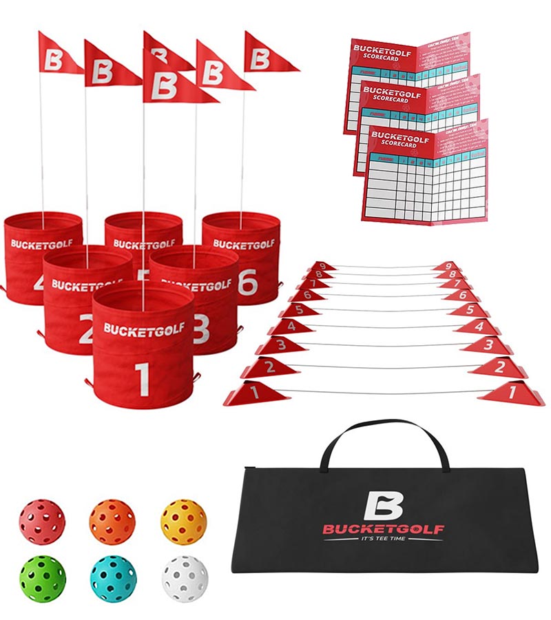 BucketGolf 6 Hole Set golf game with all components 