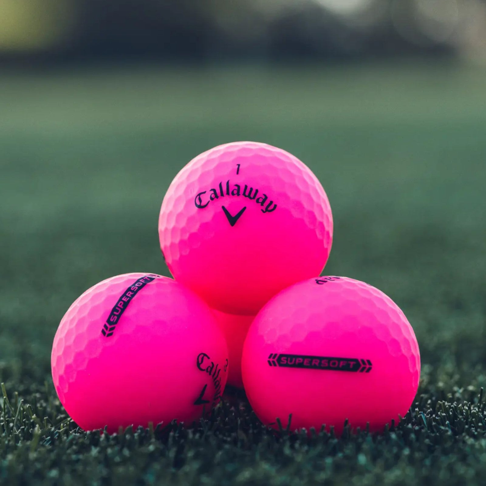 Callaway SuperSoft Golf Balls Matte Pink in grass