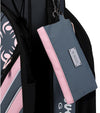 Closeup of BLOOM tag on the Cleveland Bloom Womens Complete Golf Set - in Black with charcoal grey & pink accents