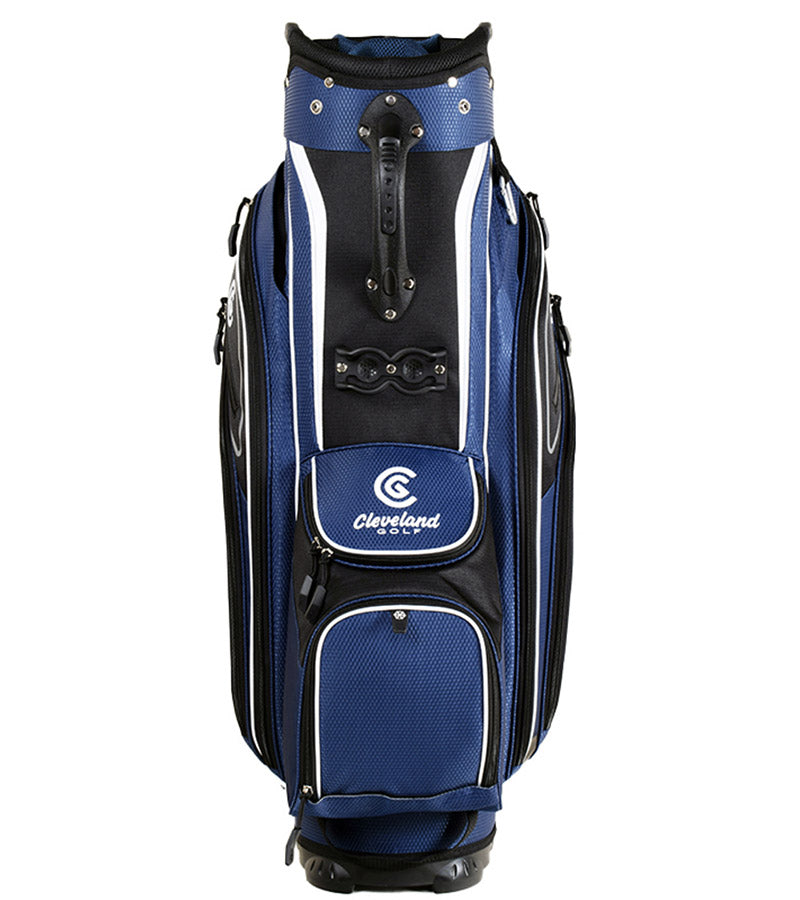 Cleveland Golf Lightweight Cart Bag front in Navy/Black with white accents  