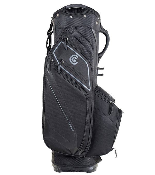 Cleveland Golf Lightweight Cart Bag side1 in Black/ Black with white accents