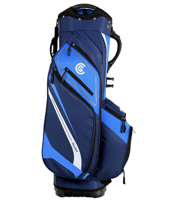 Cleveland Golf Lightweight Cart Bag side1 in Blue/Navy with black & white accents and detailing