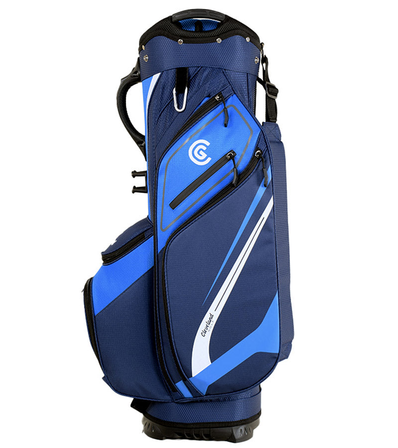 Cleveland Golf Lightweight Cart Bag side2 in Blue/Navy with black & white accents and detailing