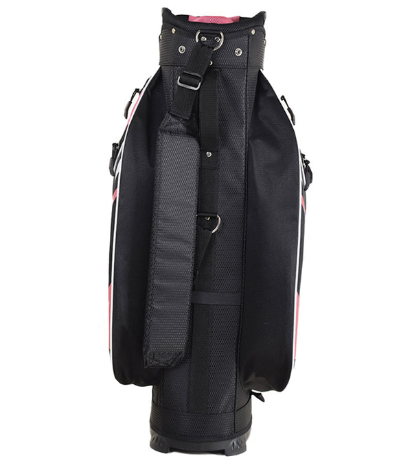 Cleveland Golf Lightweight Cart Bag back with strap in Pink/Black with white accents  
