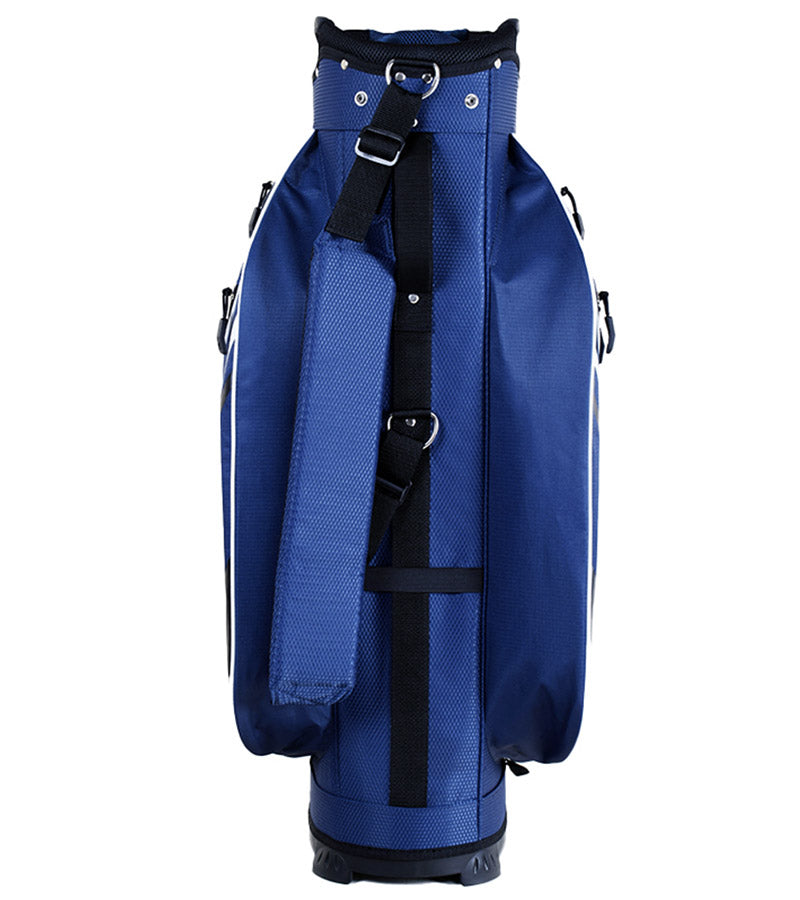 Cleveland Golf Lightweight Cart Bag back with carrying strap in Navy/Black with white accents  