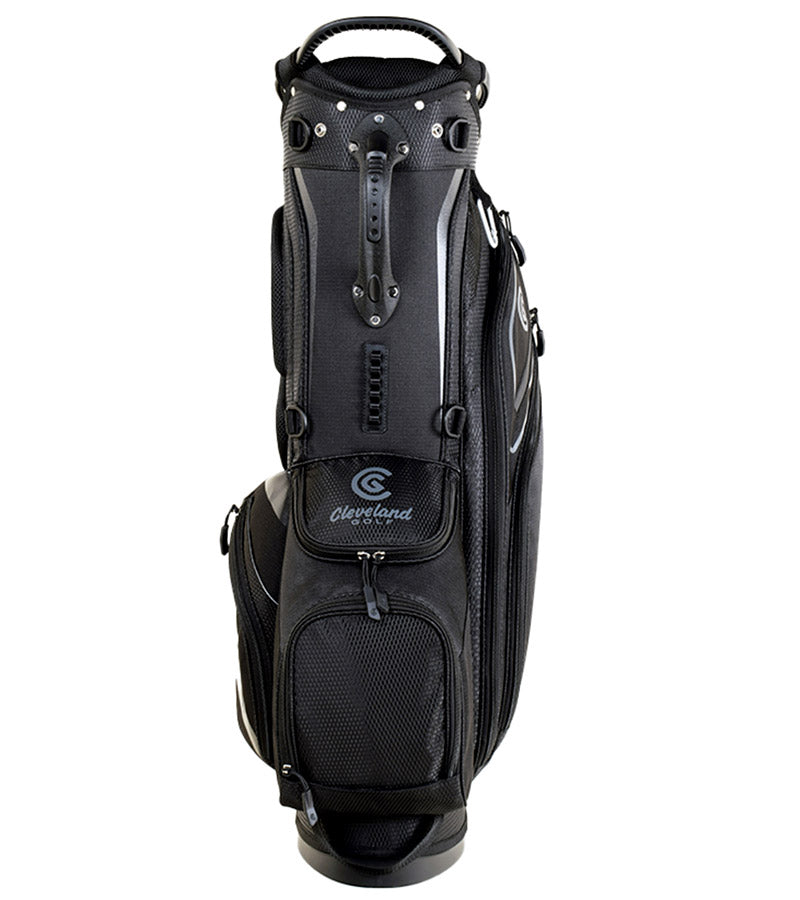 Cleveland Golf Lightweight Stand Bag front in Black/Black  with subtle grey/silver accents