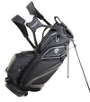 Cleveland Golf Lightweight Stand Bag with harness & legs extended in Black/Black  with subtle grey accents