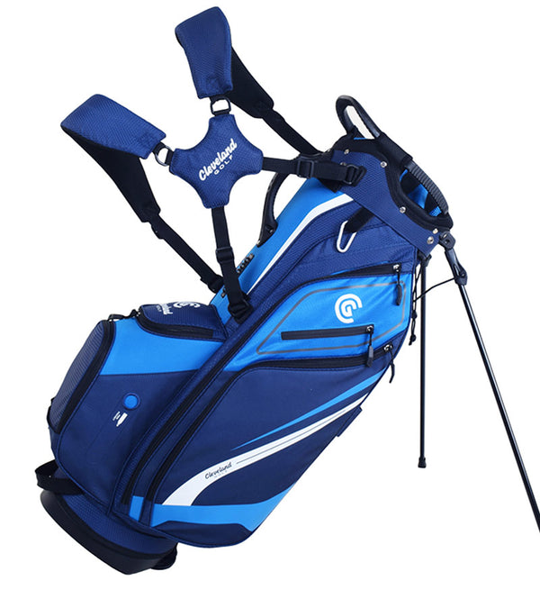 Cleveland Golf Lightweight Stand Bag carrying harness  in Blue/Navy with black details and white accents.