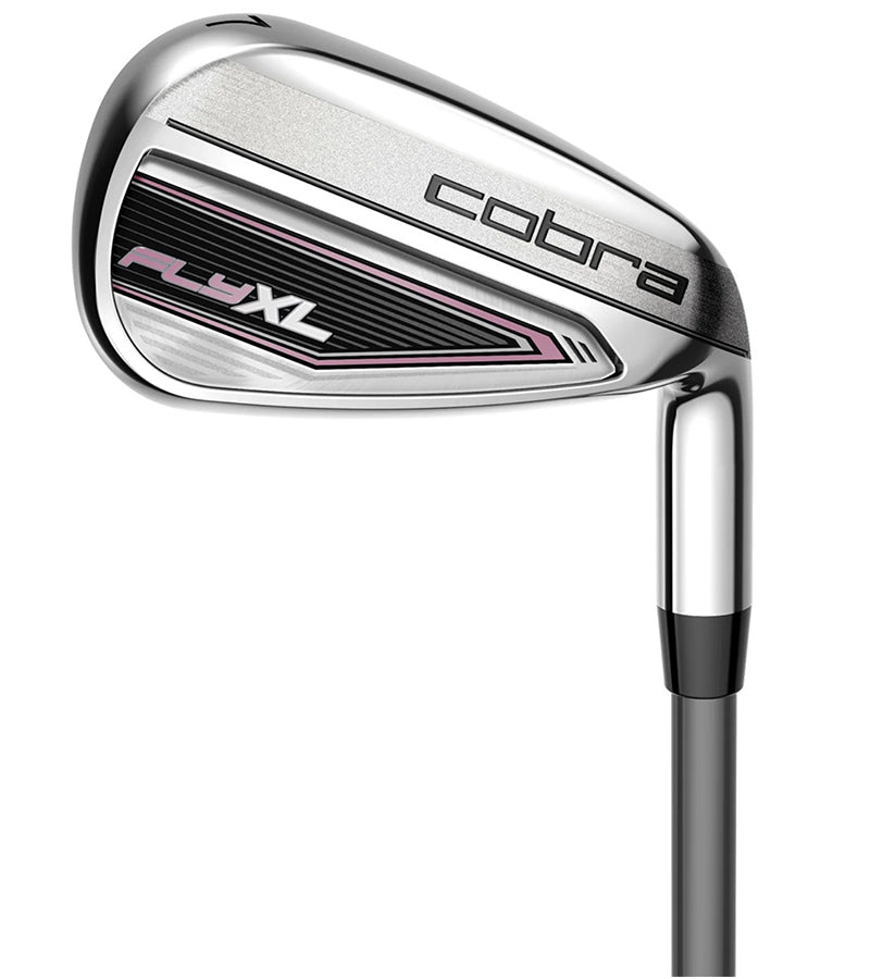 Iron from the Cobra Womens Fly-XL Complete Set 2024 Cart Bag black/ pink color combination.