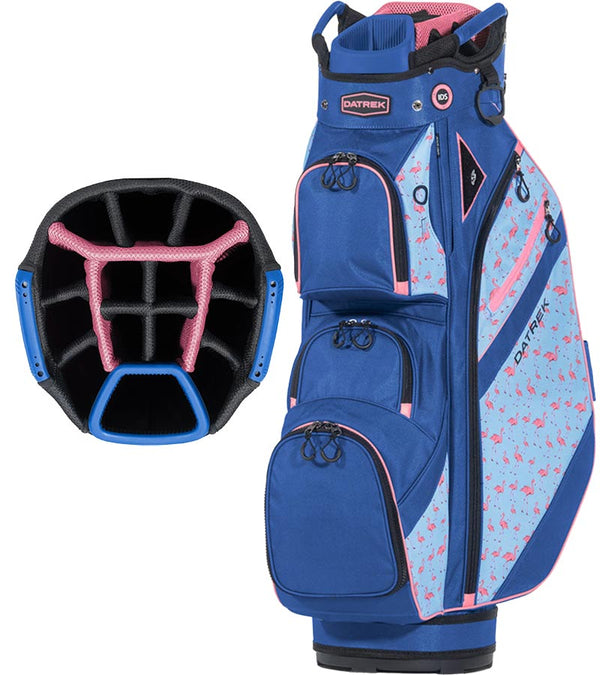 Datrek DG Lite III Golf Cart Bag in Blue/Flamingo with 14-way club divider