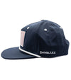 SwingJuice Golf Flag Unisex Active Rope Hat in Navy - side view