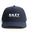 Hazy Golf: Hazy X Tremont Dune Hat  in Navy front view with logo across the front crown in whiite. 