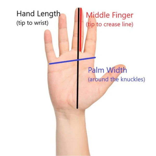 Chart measuring hand for a golf glove