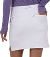 InPhorm Blake 17” Golf Skirt in White-Lavender-Combo - back with pocket details